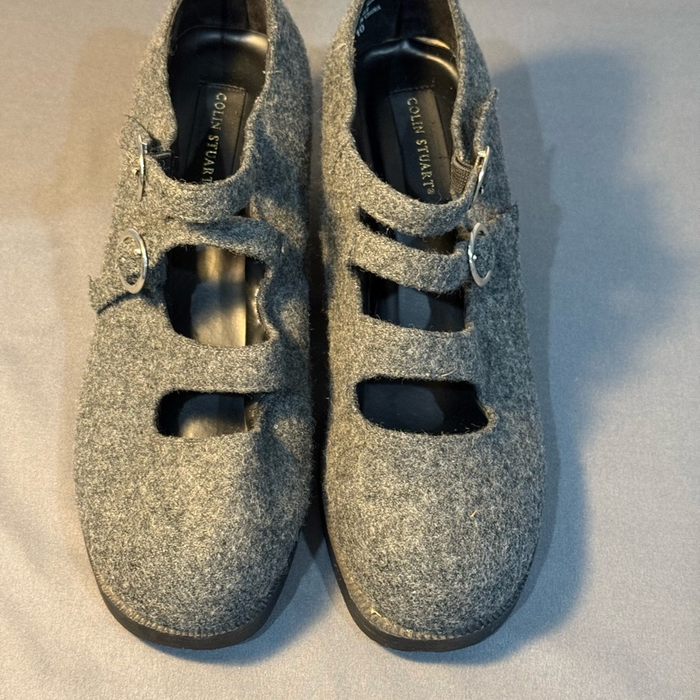 Colin Stuart gray Maryjane Chunky Heels Size  10